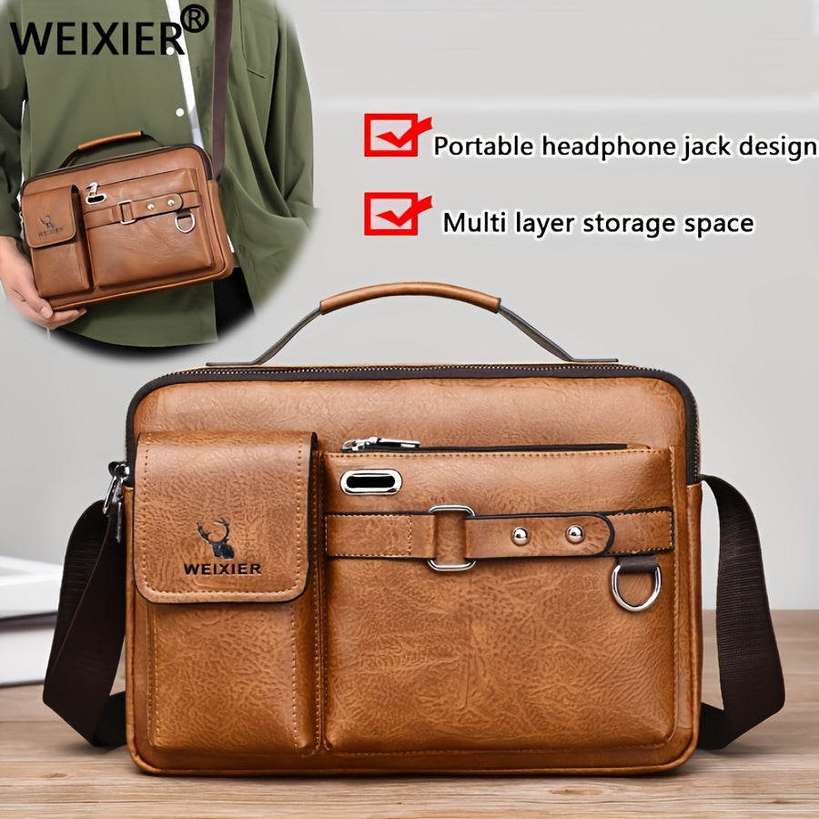 Luxury Men's Crossbody Bag Compatible for / - Adjustable Business & Casual Shoulder Pack, Office Bag, Gift for, Husband, Boyfriend