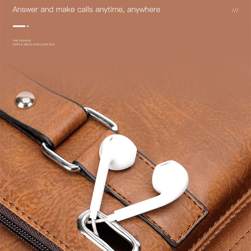 Luxury Men's Crossbody Bag Compatible for / - Adjustable Business & Casual Shoulder Pack, Office Bag, Gift for, Husband, Boyfriend