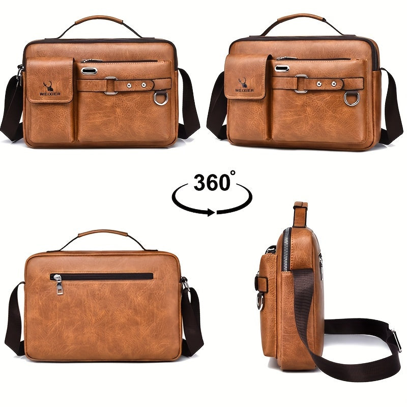 Luxury Men's Crossbody Bag Compatible for / - Adjustable Business & Casual Shoulder Pack, Office Bag, Gift for, Husband, Boyfriend