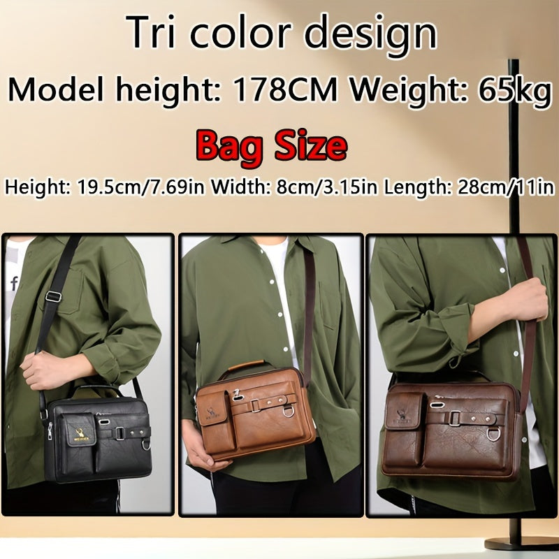 Luxury Men's Crossbody Bag Compatible for / - Adjustable Business & Casual Shoulder Pack, Office Bag, Gift for, Husband, Boyfriend