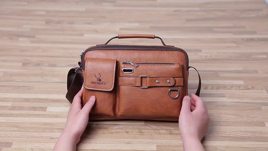 Luxury Men's Crossbody Bag Compatible for / - Adjustable Business & Casual Shoulder Pack, Office Bag, Gift for, Husband, Boyfriend