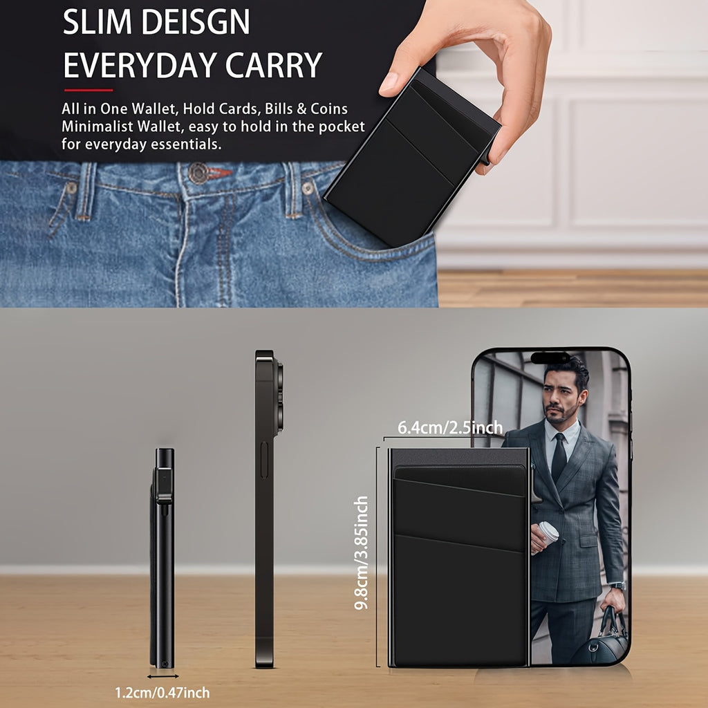 Aluminum Alloy Card Holder Automatical Pop Up Business Card Holder RFID Blocking Anti-degaussing Card Holder Christmas Gift