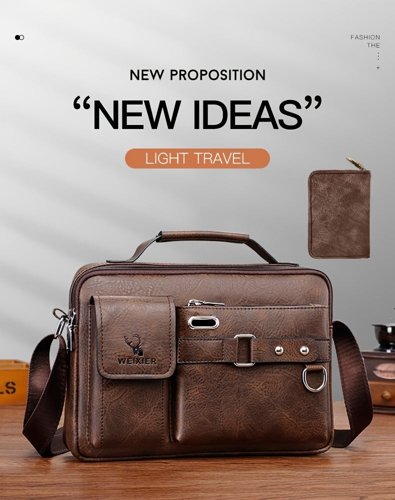 Luxury Men's Crossbody Bag Compatible for / - Adjustable Business & Casual Shoulder Pack, Office Bag, Gift for, Husband, Boyfriend