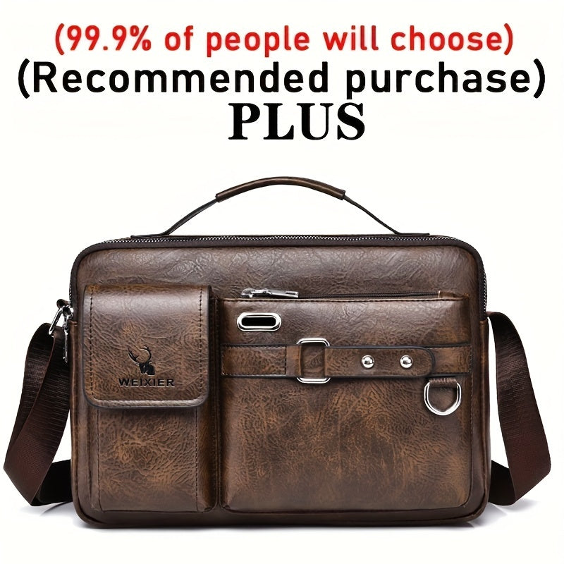 Luxury Men's Crossbody Bag Compatible for / - Adjustable Business & Casual Shoulder Pack, Office Bag, Gift for, Husband, Boyfriend
