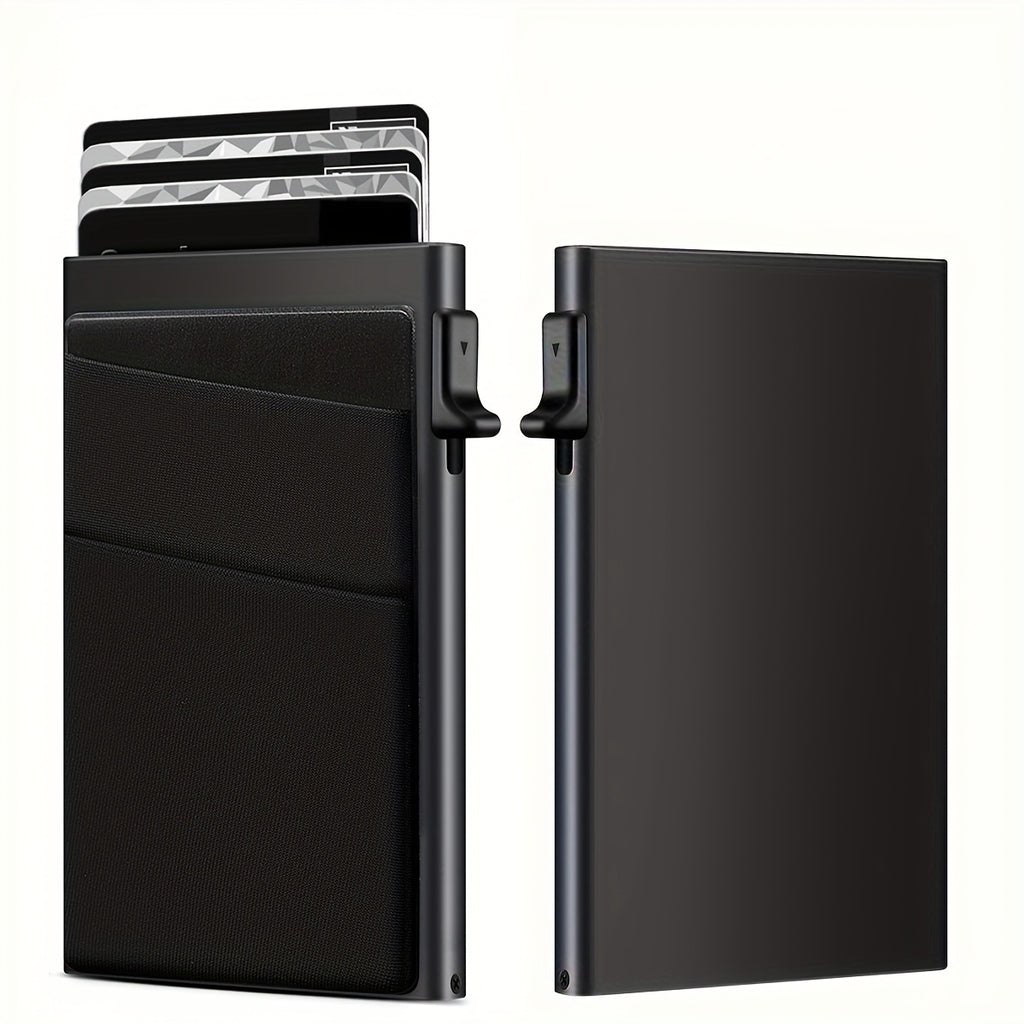 Aluminum Alloy Card Holder Automatical Pop Up Business Card Holder RFID Blocking Anti-degaussing Card Holder Christmas Gift