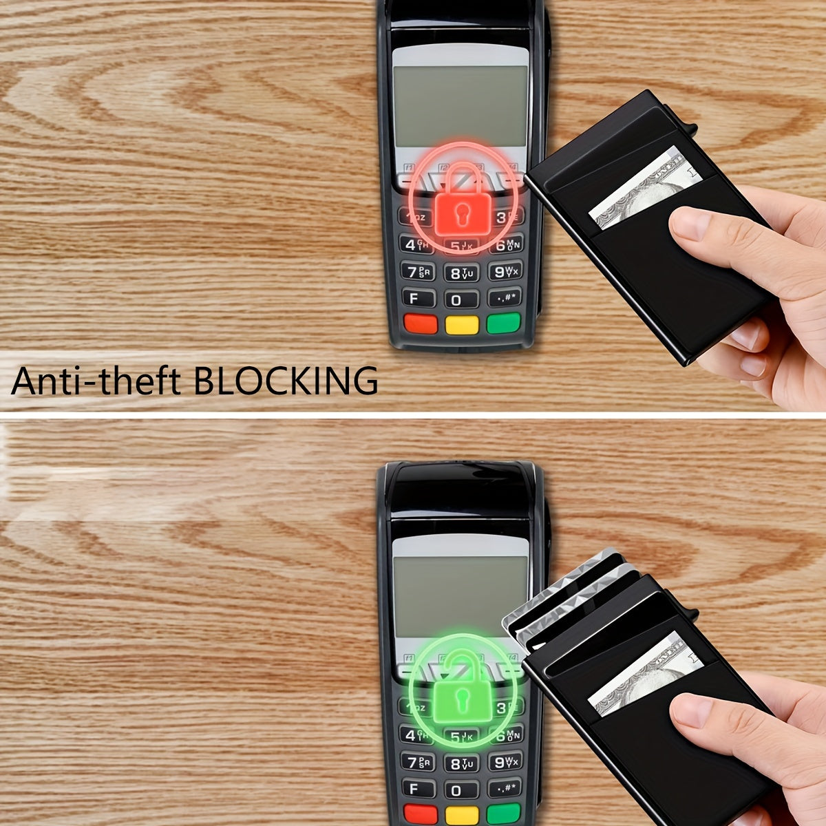 Aluminum Alloy Card Holder Automatical Pop Up Business Card Holder RFID Blocking Anti-degaussing Card Holder Christmas Gift