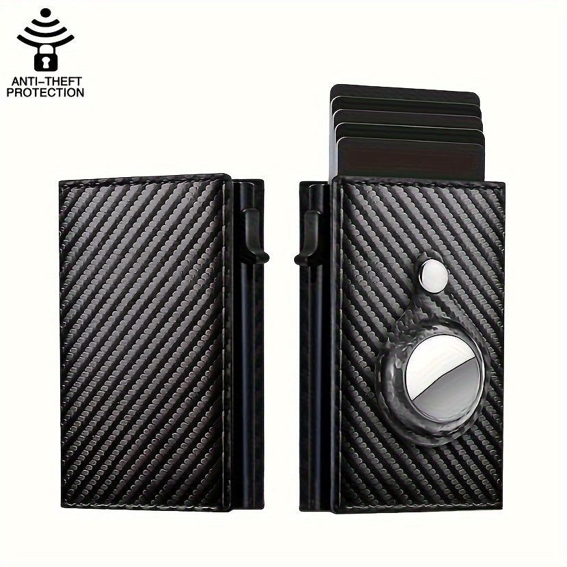 Auto Side Push Card Holder Wallet For Men Slim RFID Blocking Money Clip Wallets Minimalist Wallet With Money Pocket