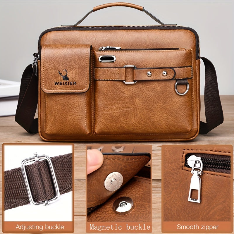 Luxury Men's Crossbody Bag Compatible for / - Adjustable Business & Casual Shoulder Pack, Office Bag, Gift for, Husband, Boyfriend