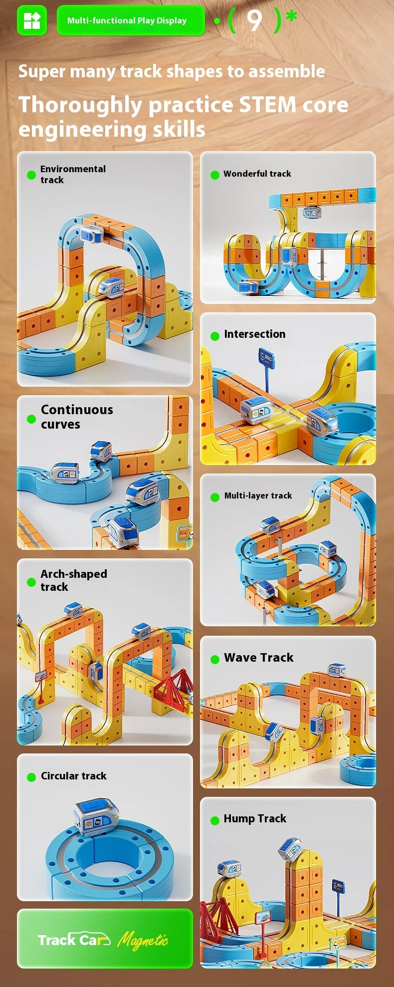 Magnetic STEM Train Set for Kids