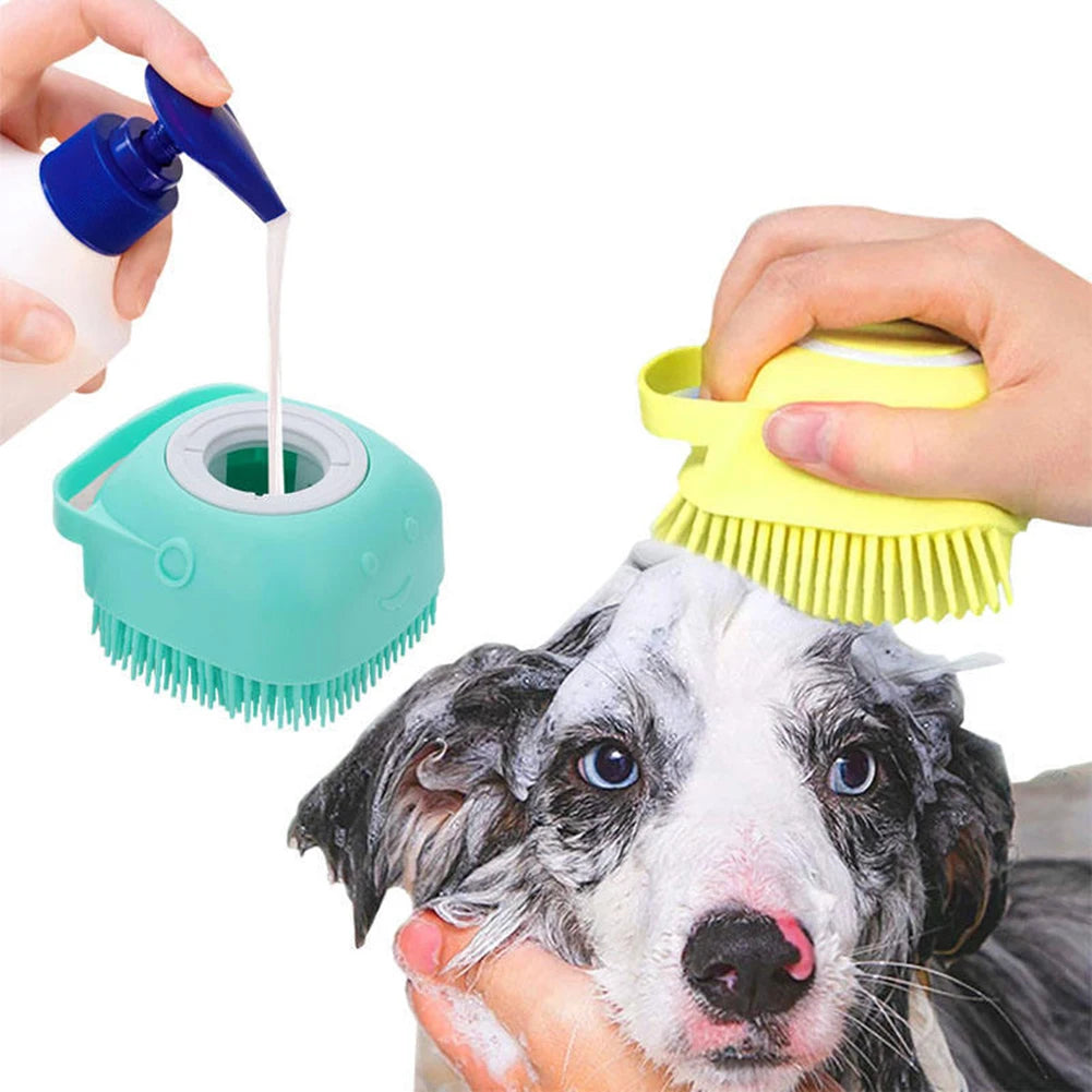Reusable Silicone Pet Scrubber for Bath & Massage