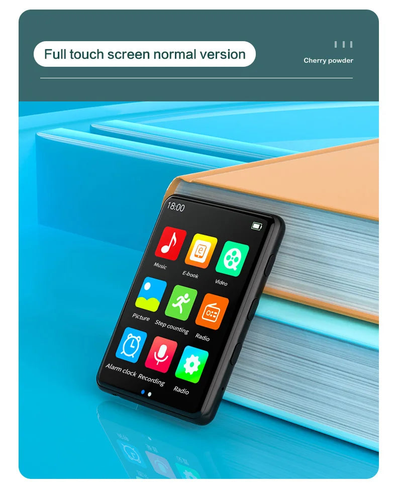 Metal Bluetooth MP3 Player – HiFi Music, Touch Screen & Built-in Speaker