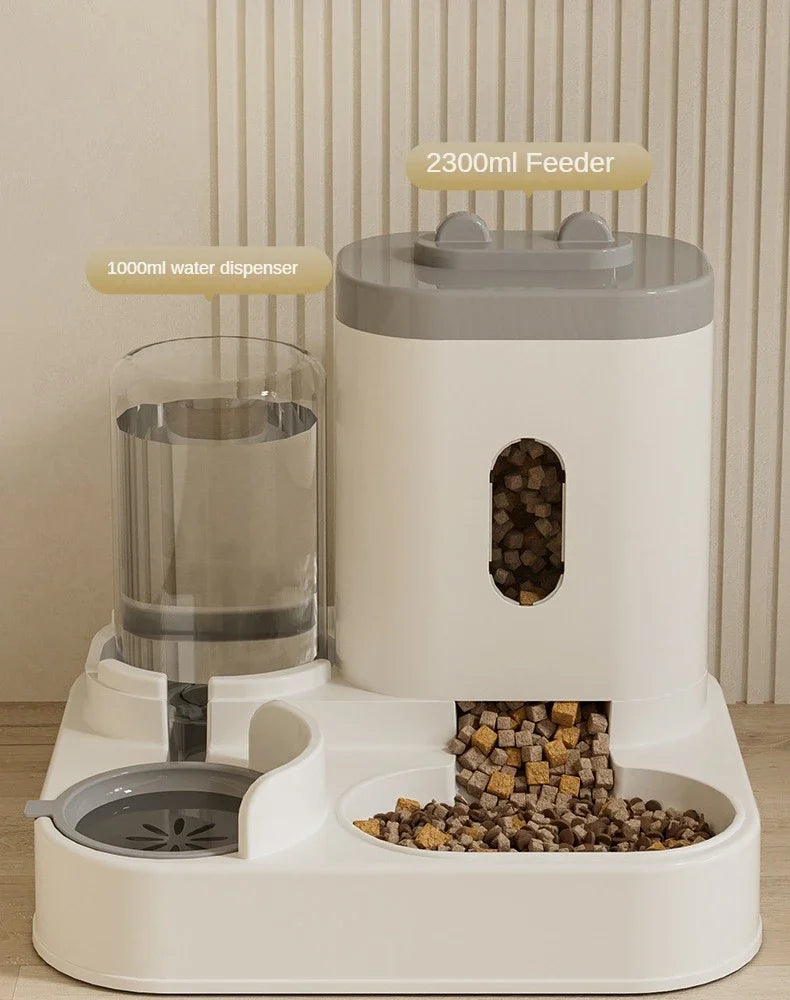 Automatic Dog &amp; Cat Feeder with Water Fountain