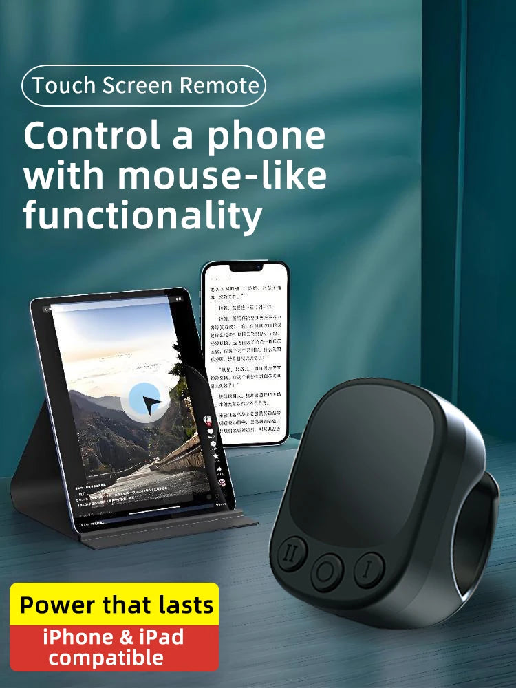 Mouse Ring Remote Control with Touchpad – Automatic Screen Clicker &amp; Scroll Ring