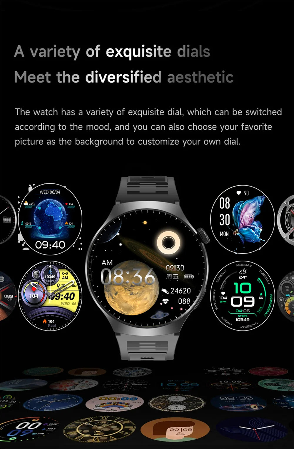 Men’s Smart Watch HD Display – Fitness, Health &amp; Bluetooth Call