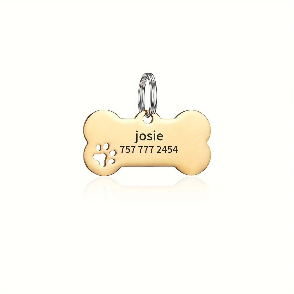 Personalized Engraved Dog & Cat ID Tag Bone Shape