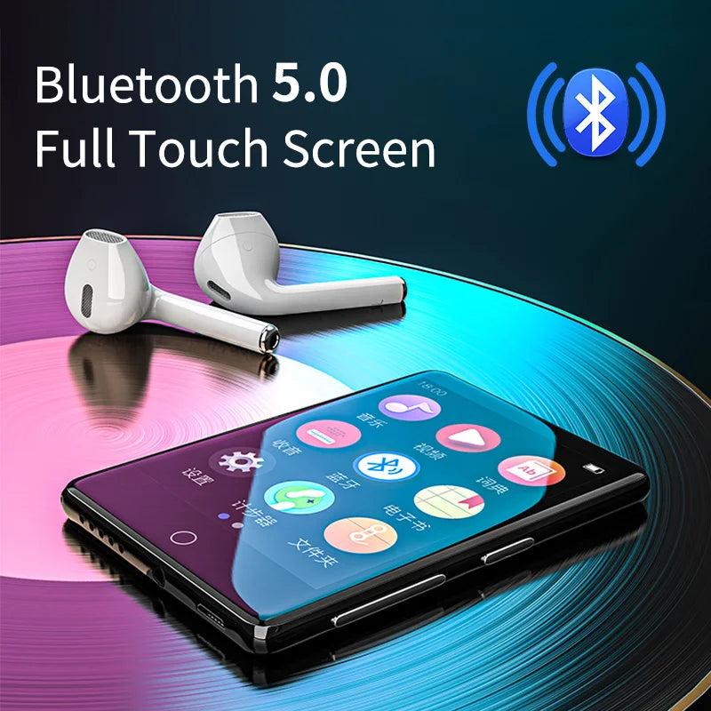 Metal Bluetooth MP3 Player – HiFi Music, Touch Screen & Built-in Speaker