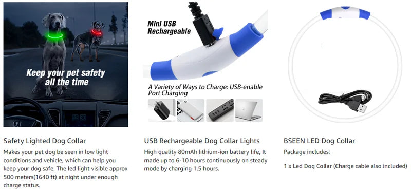 LED Rechargeable Dog & Cat Collar
