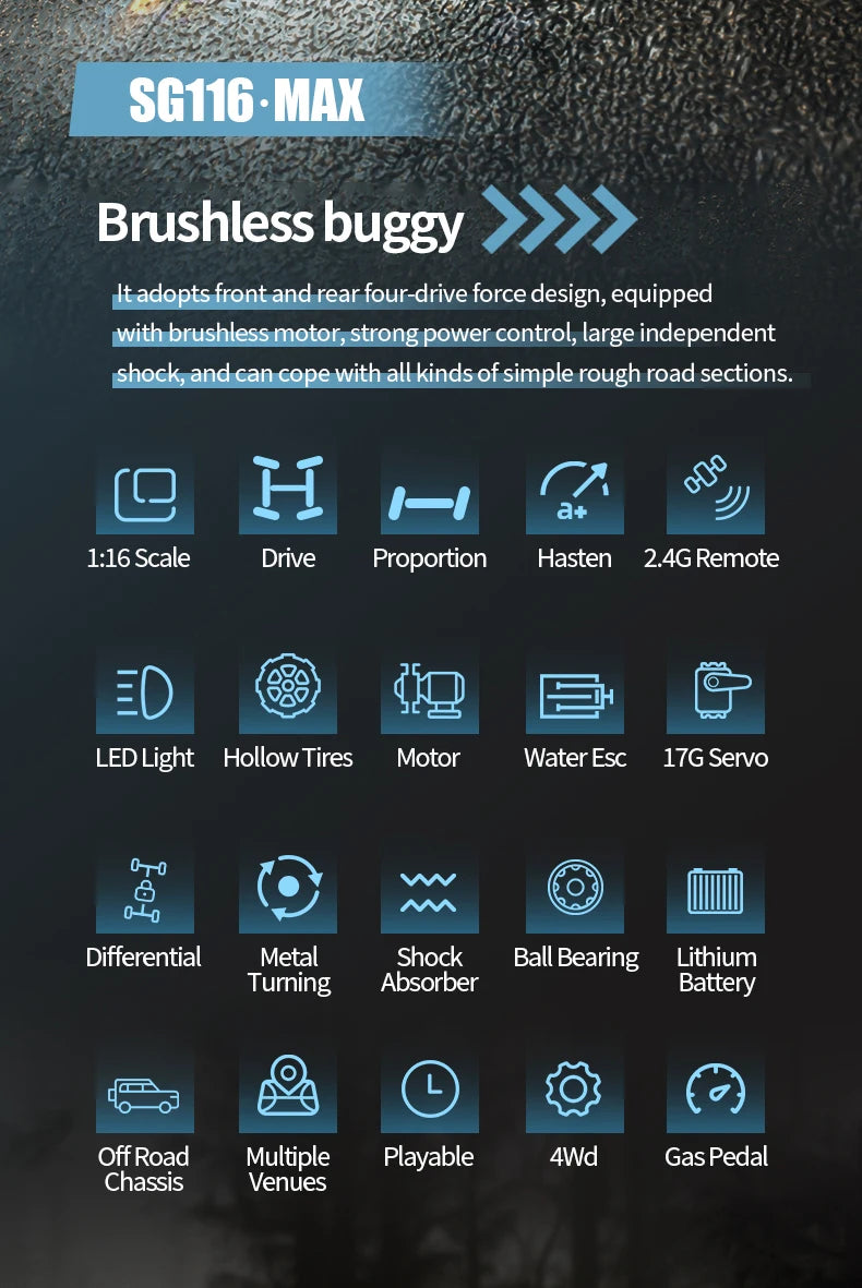 High-Speed 4WD RC Drift Car 1:16