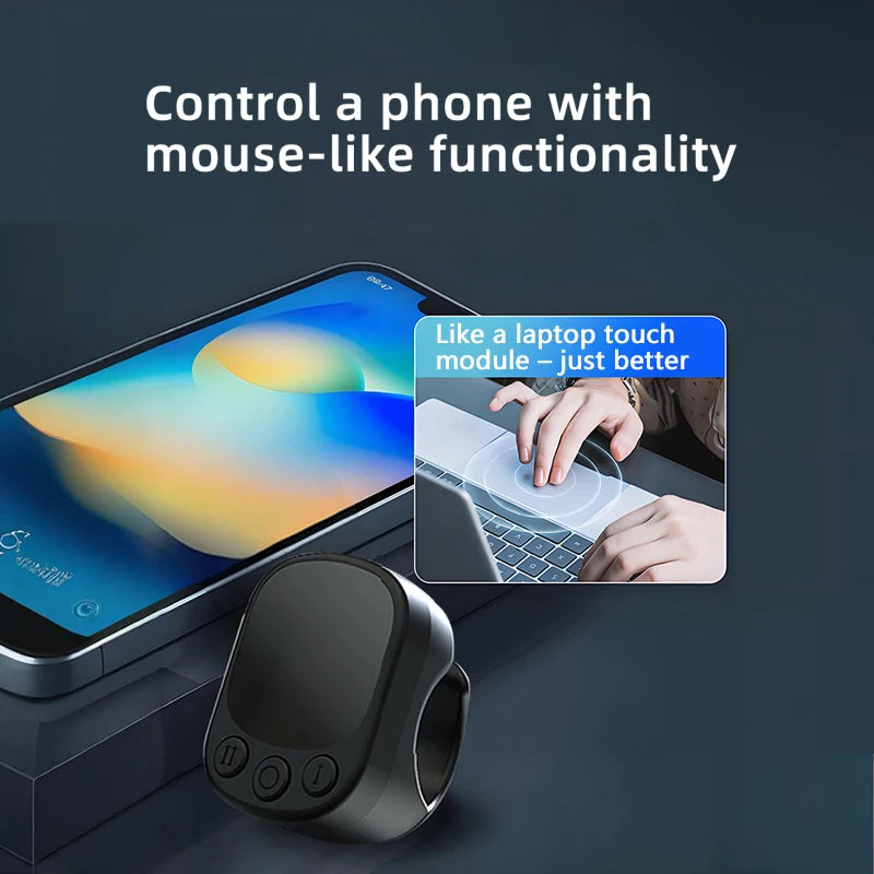 Mouse Ring Remote Control with Touchpad – Automatic Screen Clicker &amp; Scroll Ring