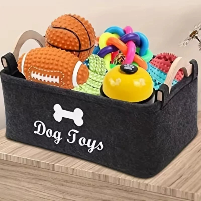Felt Dog & Cat Toy Storage Box