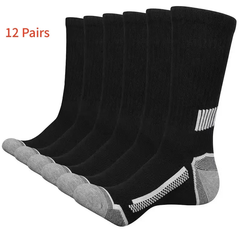 Men’s Mid-Calf Knit Casual Socks – 6 Pairs, Comfortable & Durable