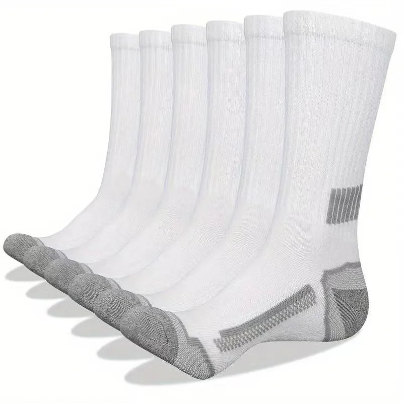 Men’s Mid-Calf Knit Casual Socks – 6 Pairs, Comfortable & Durable