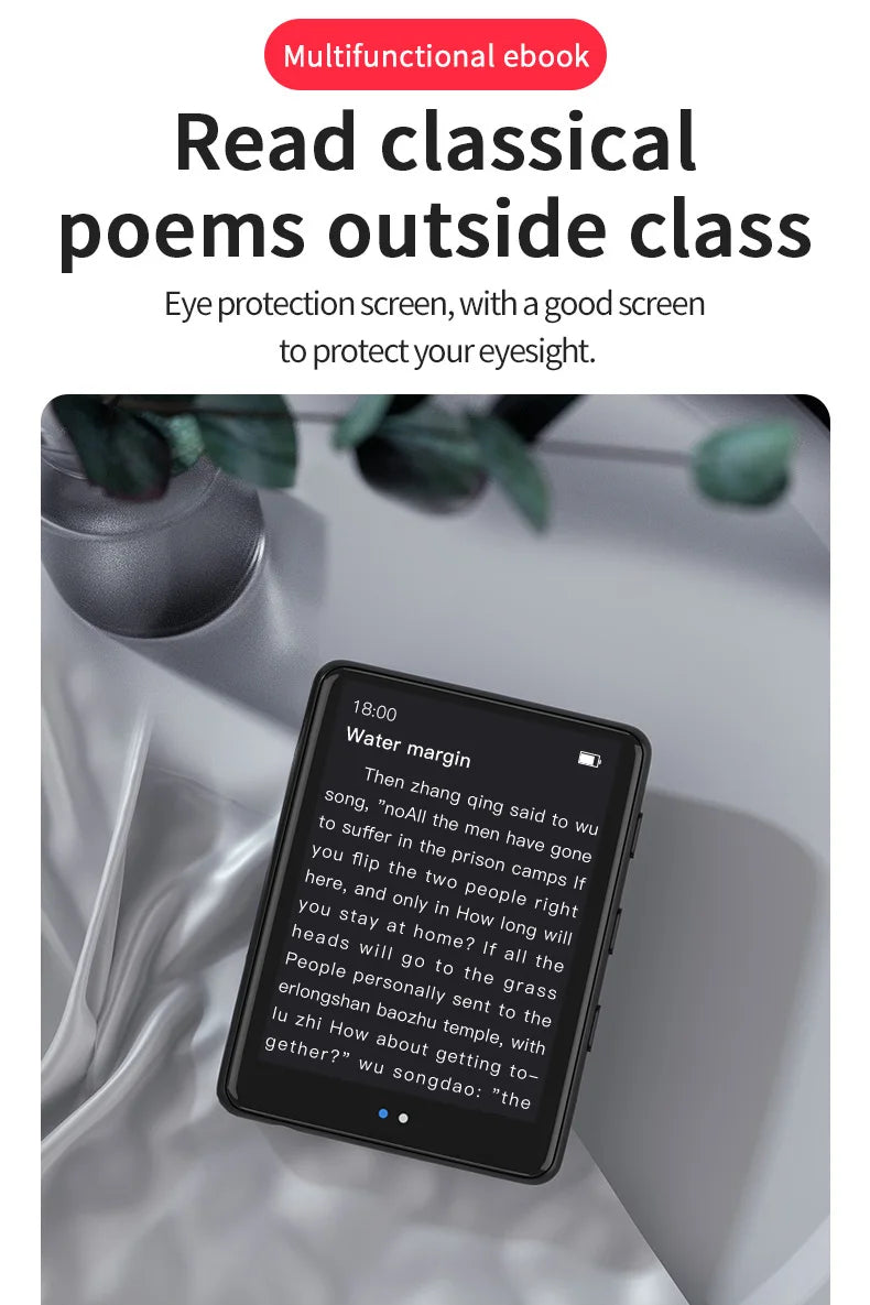 Metal Bluetooth MP3 Player – HiFi Music, Touch Screen & Built-in Speaker