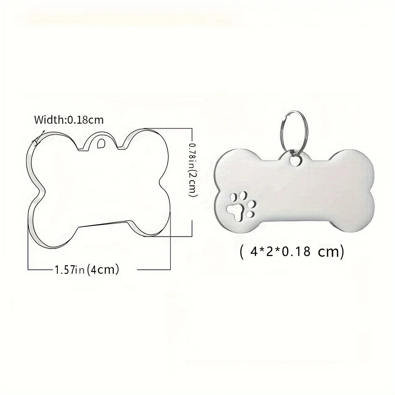 Personalized Engraved Dog & Cat ID Tag Bone Shape