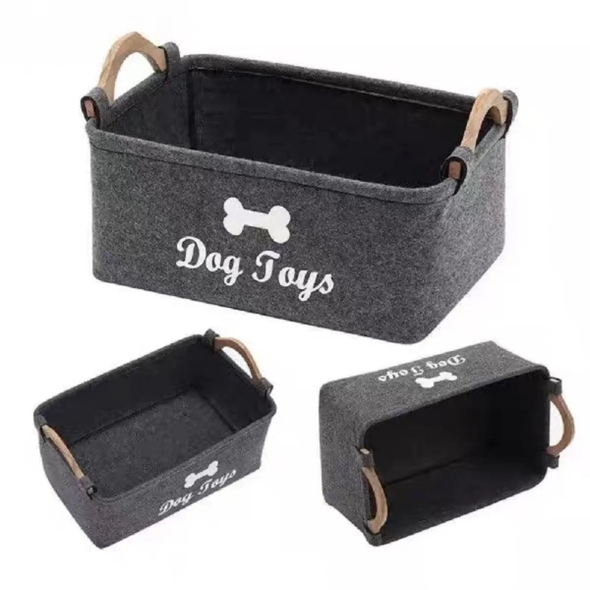 Felt Dog & Cat Toy Storage Box