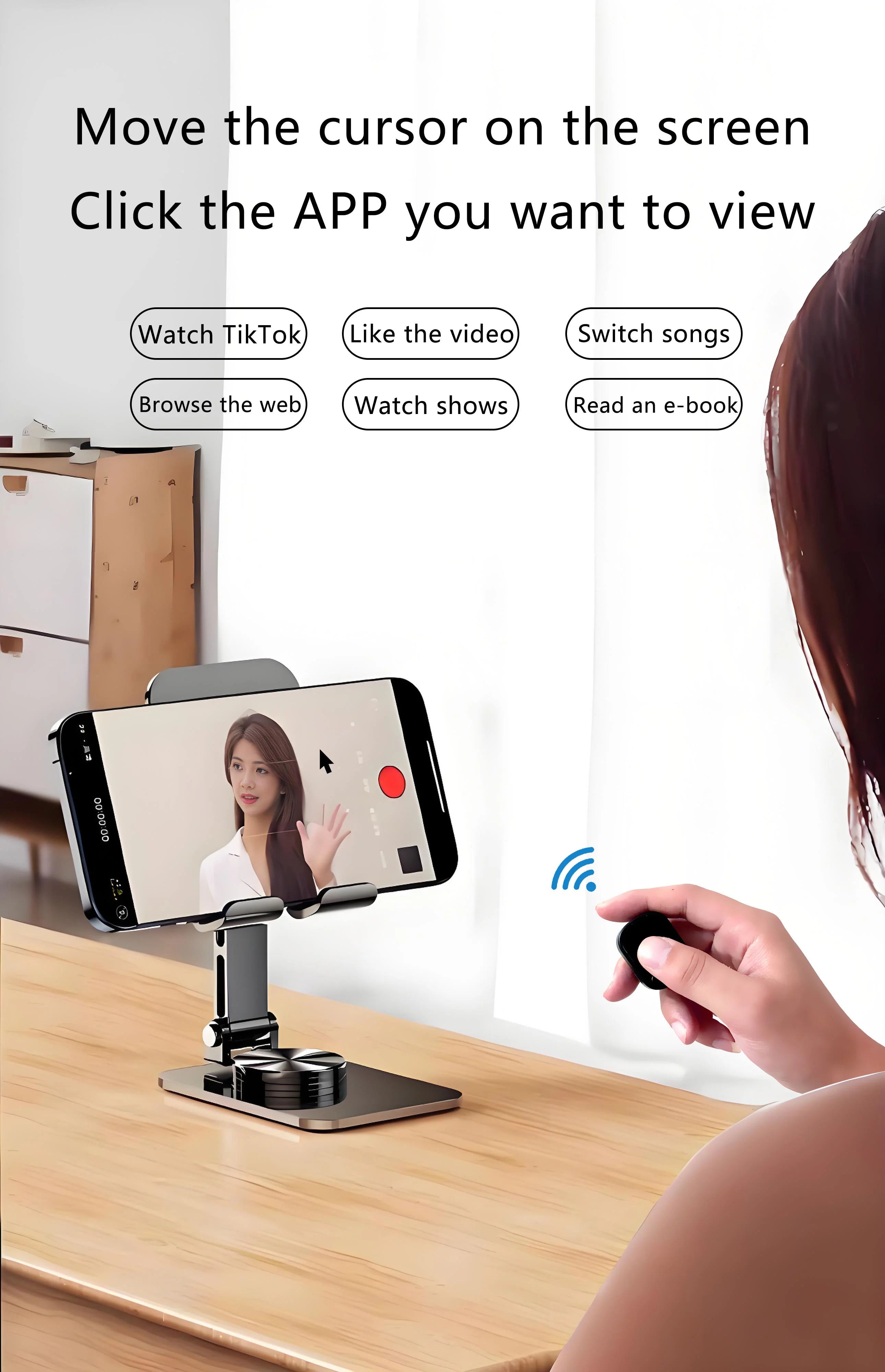 Mouse Ring Remote Control with Touchpad – Automatic Screen Clicker &amp; Scroll Ring