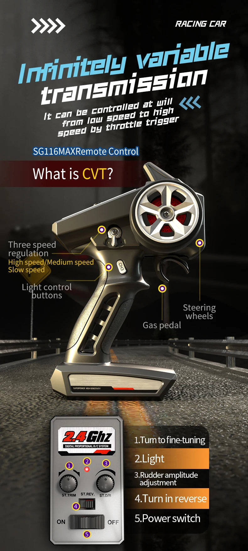 High-Speed 4WD RC Drift Car 1:16