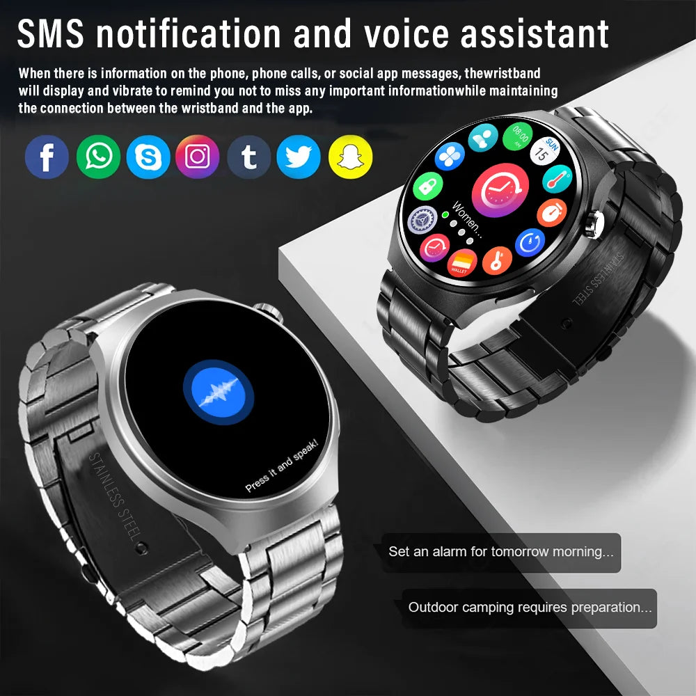 Men’s Smart Watch HD Display – Fitness, Health &amp; Bluetooth Call