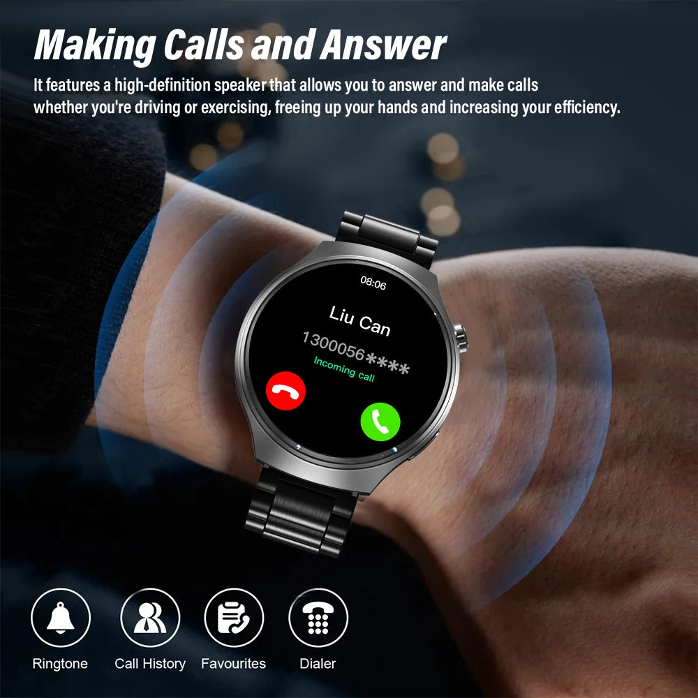 Men’s Smart Watch HD Display – Fitness, Health &amp; Bluetooth Call