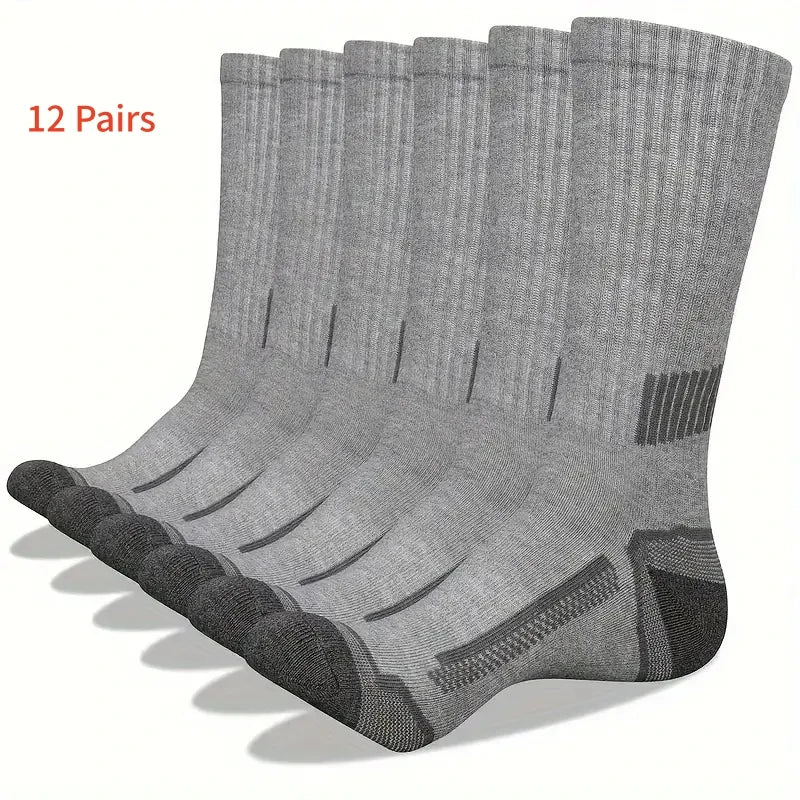 Men’s Mid-Calf Knit Casual Socks – 6 Pairs, Comfortable & Durable