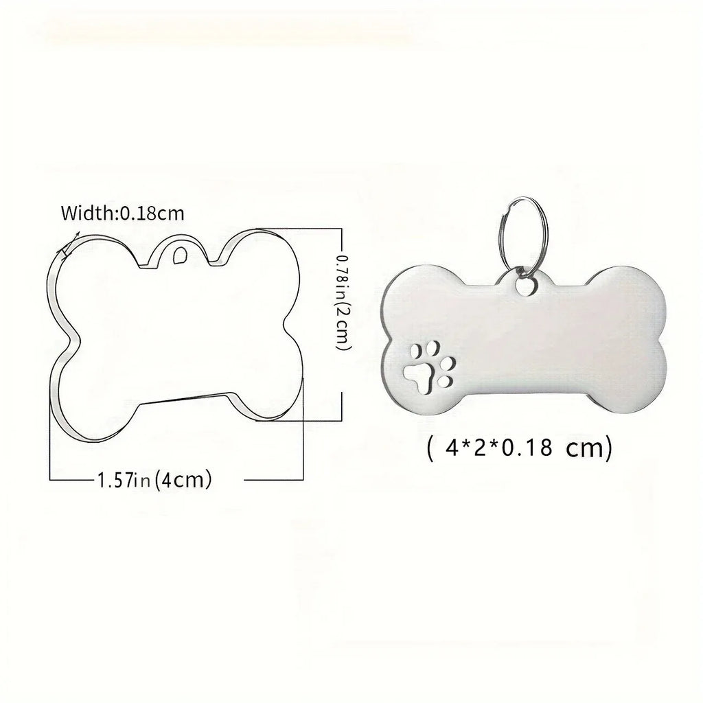 Personalized Engraved Dog & Cat ID Tag Bone Shape