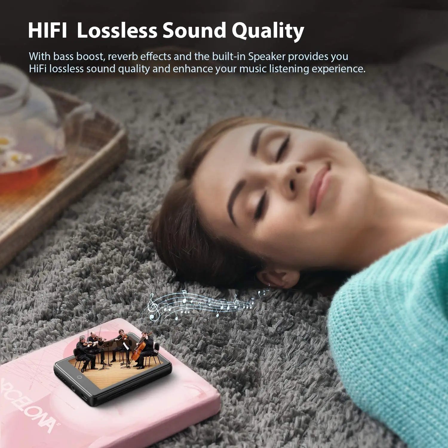 Metal Bluetooth MP3 Player – HiFi Music, Touch Screen & Built-in Speaker
