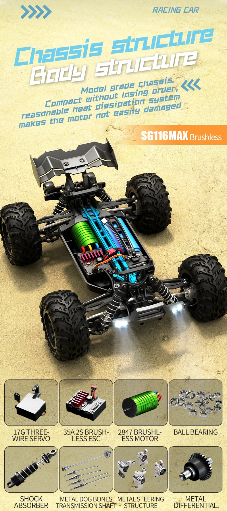 High-Speed 4WD RC Drift Car 1:16