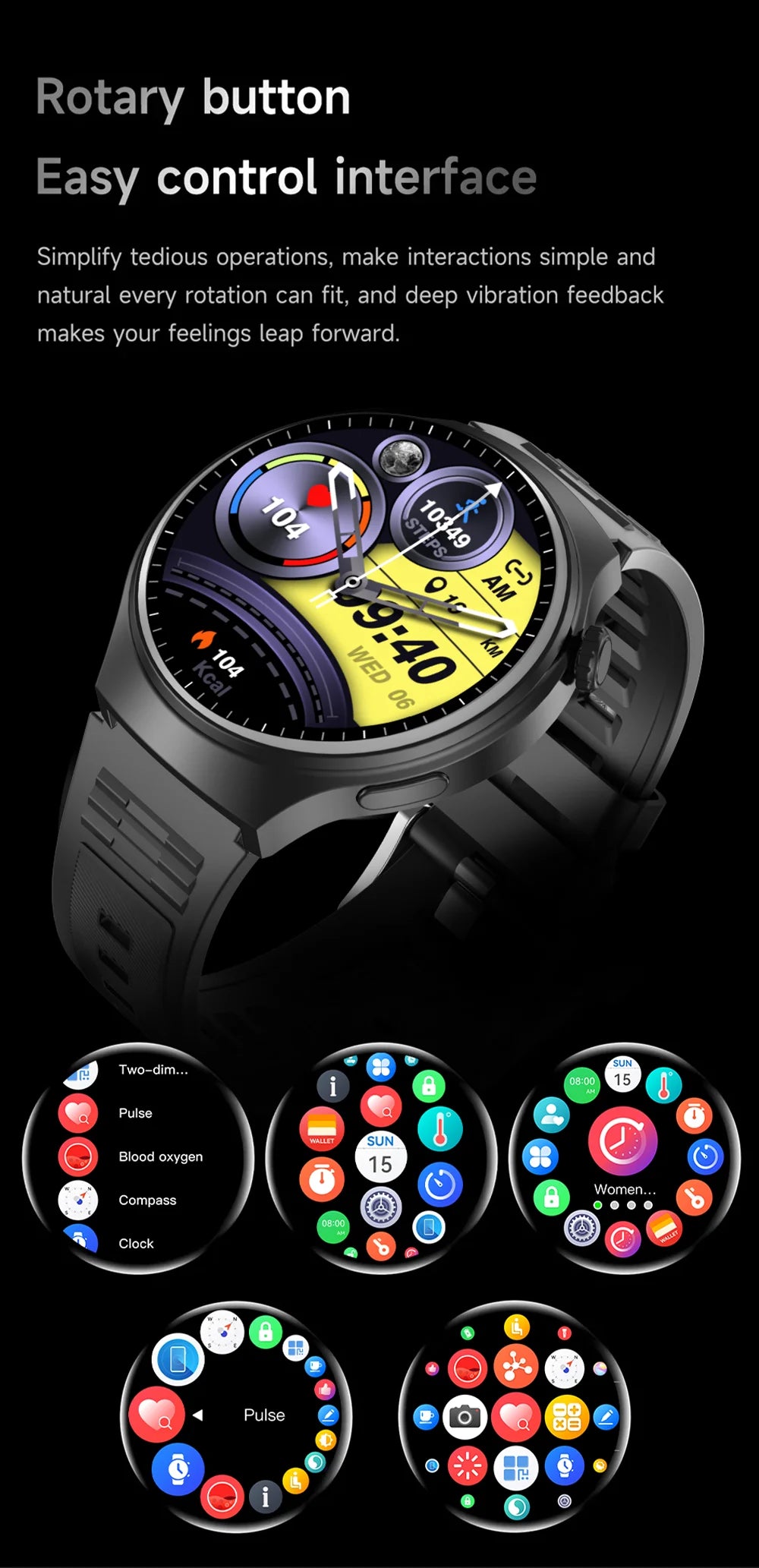 Men’s Smart Watch HD Display – Fitness, Health &amp; Bluetooth Call