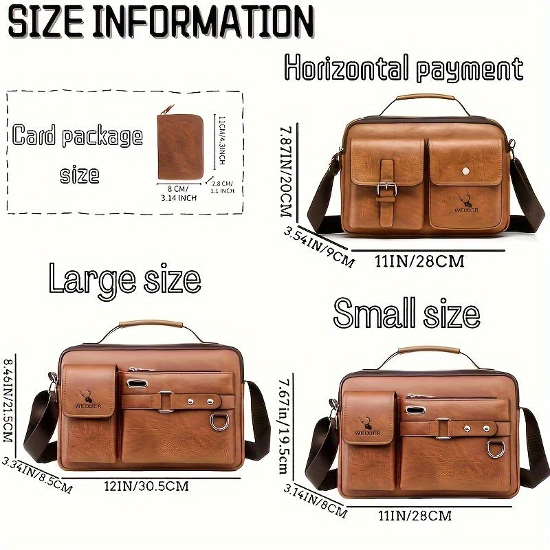 Luxury Men's Crossbody Bag Compatible for / - Adjustable Business & Casual Shoulder Pack, Office Bag, Gift for, Husband, Boyfriend