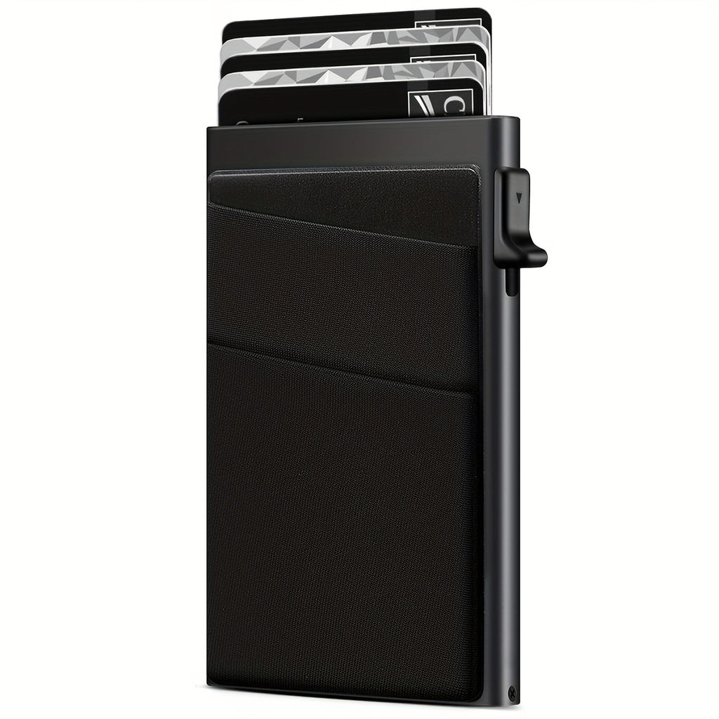 Aluminum Alloy Card Holder Automatical Pop Up Business Card Holder RFID Blocking Anti-degaussing Card Holder Christmas Gift