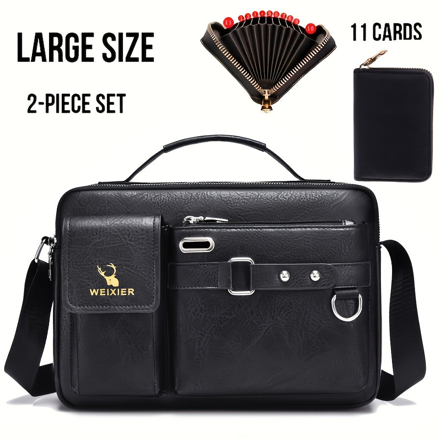Luxury Men's Crossbody Bag Compatible for / - Adjustable Business & Casual Shoulder Pack, Office Bag, Gift for, Husband, Boyfriend