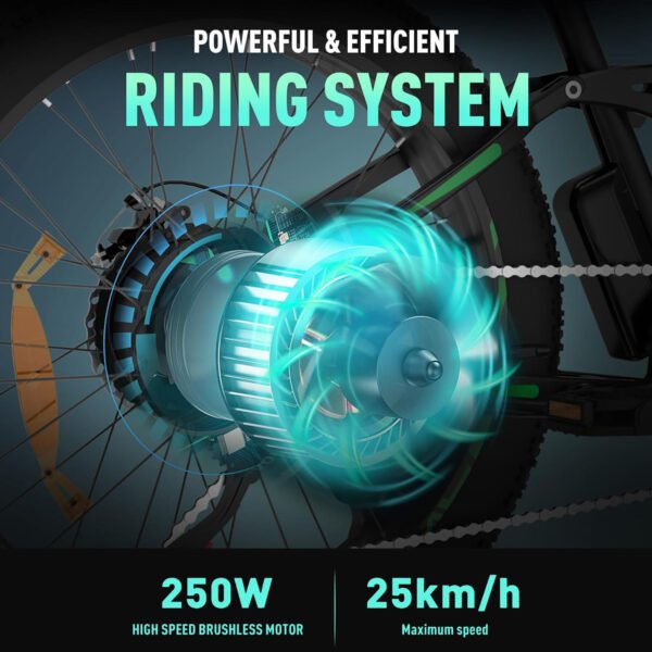 HITWAY 26" 4.0 Fat Tire Electric Bike,Electric Bicycle with 250Watt Moter 48V 15Ah/16Ah Lithium Battery - Image 4
