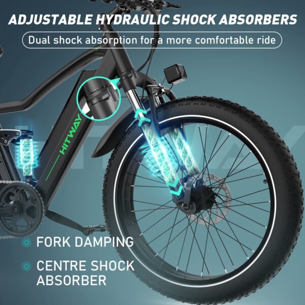 HITWAY 26" 4.0 Fat Tire Electric Bike,Electric Bicycle with 250Watt Moter 48V 15Ah/16Ah Lithium Battery - Image 10