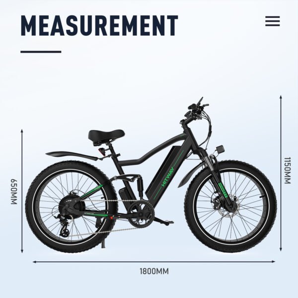 HITWAY 26" 4.0 Fat Tire Electric Bike,Electric Bicycle with 250Watt Moter 48V 15Ah/16Ah Lithium Battery - Image 9