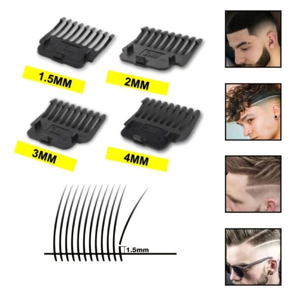 3pcs Men'S Professional Hair & Beard Grooming Kit - Cordless Clippers with LED Display - Image 8