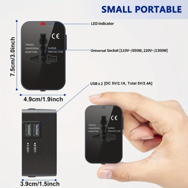 Dual USB Charger Travel Adapter with 2 USB Charging Ports - Image 2